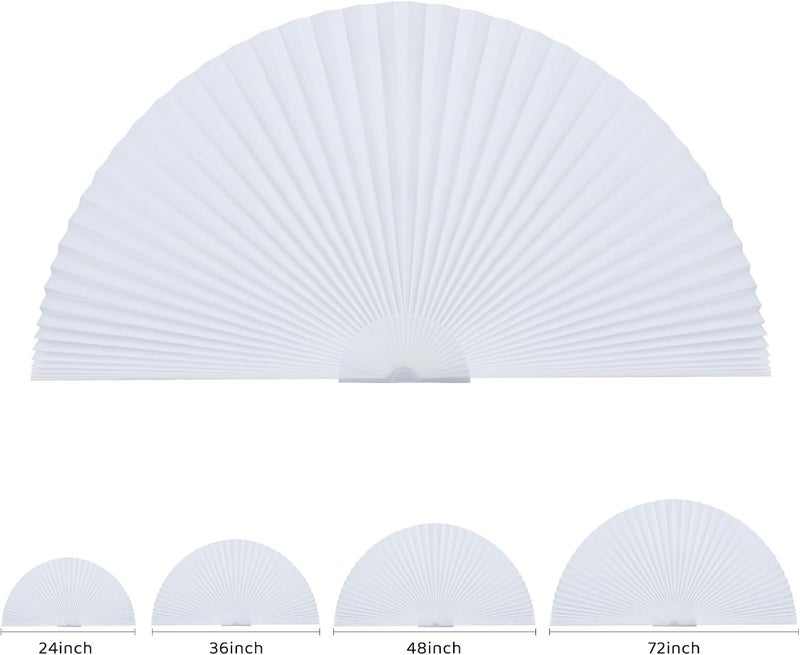Jlong Arch Small Window Shade Curtains Half Circle Moon Pleated Blinds Semi Circle Temporary Light Filtering Pleated Paper Shades Half Round Window Covering Easy to Cut and Install (1, White, 24x12Inches) - Image 2